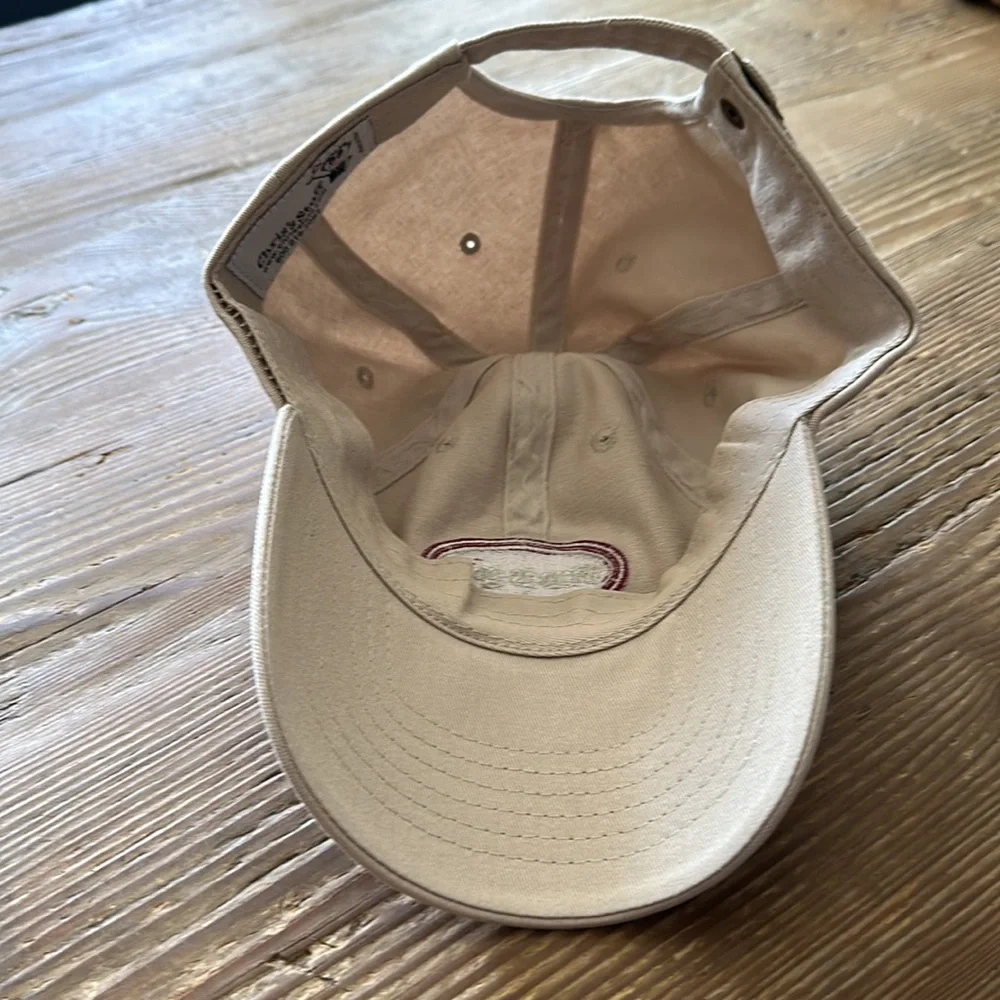 Wine Is Good Baseball Cap Tan Denim adjustable